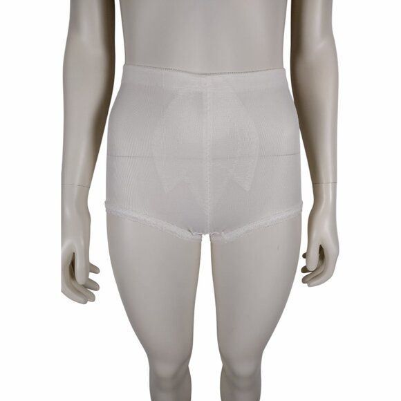 Vintage 1970s Bum Shaping Gridle Shorts White Semi Sheer High Waisted Size XS - Picture 1 of 11